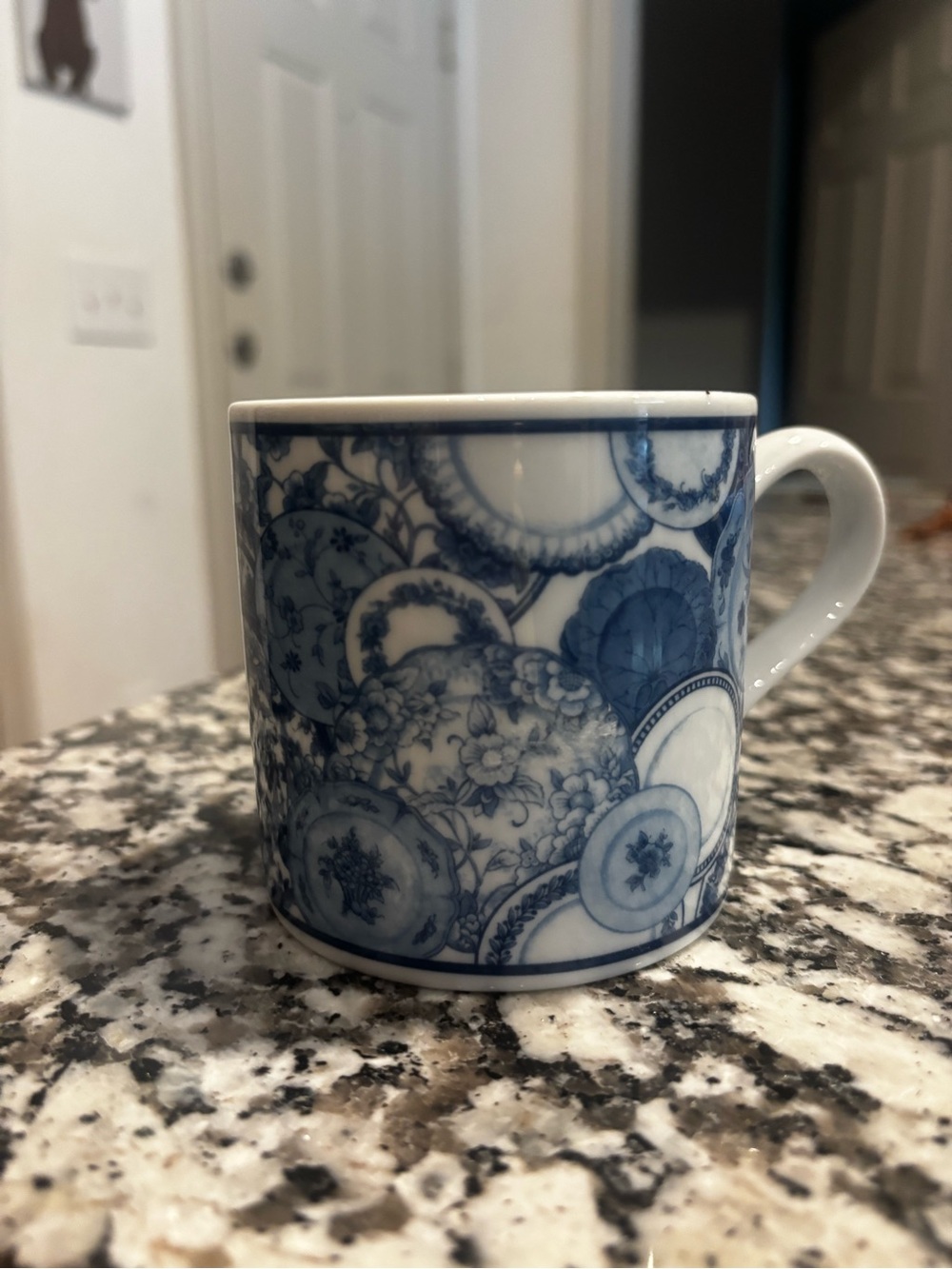vintage fine Porcelain Mug blue and white